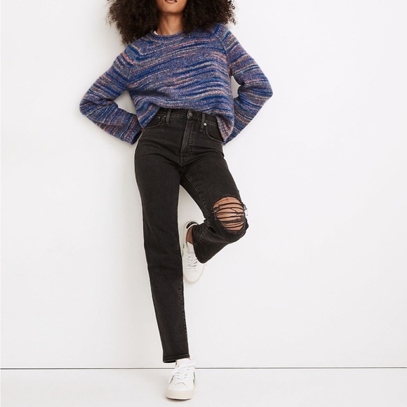 Madewell The Perfect Vintage Straight Jean in Rosella Wash: Ripped Edition - Picture 3 of 13